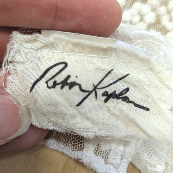 Robin Kaplan Lace Mesh Tank Top Sheer Langenlook Fairy Handmade Designer M - Picture 6 of 10